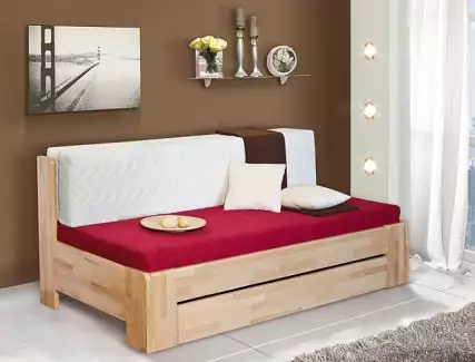 Masivní buková postel s rozkladem a úložným prostorem Marek Box