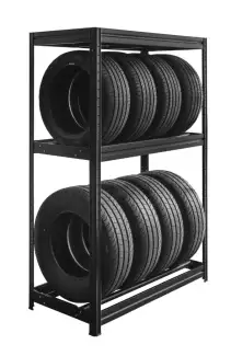 Kvalitní kovový regál pro skladování pneumatik