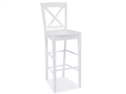 Barová židle vhodná do restaurace z kaučukového dřeva bílá Eva