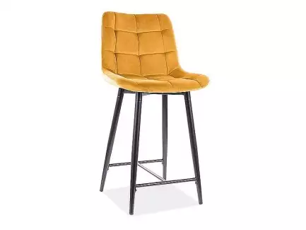 Barová židle s černými nohami a čalouněným sedákem Tereza 