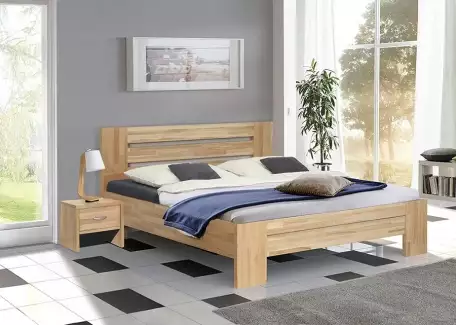 Luxusní postel z masivního buku nebo dubu v různých rozměrech Zora